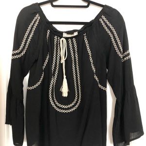 Embroidered Off The Shoulder Top